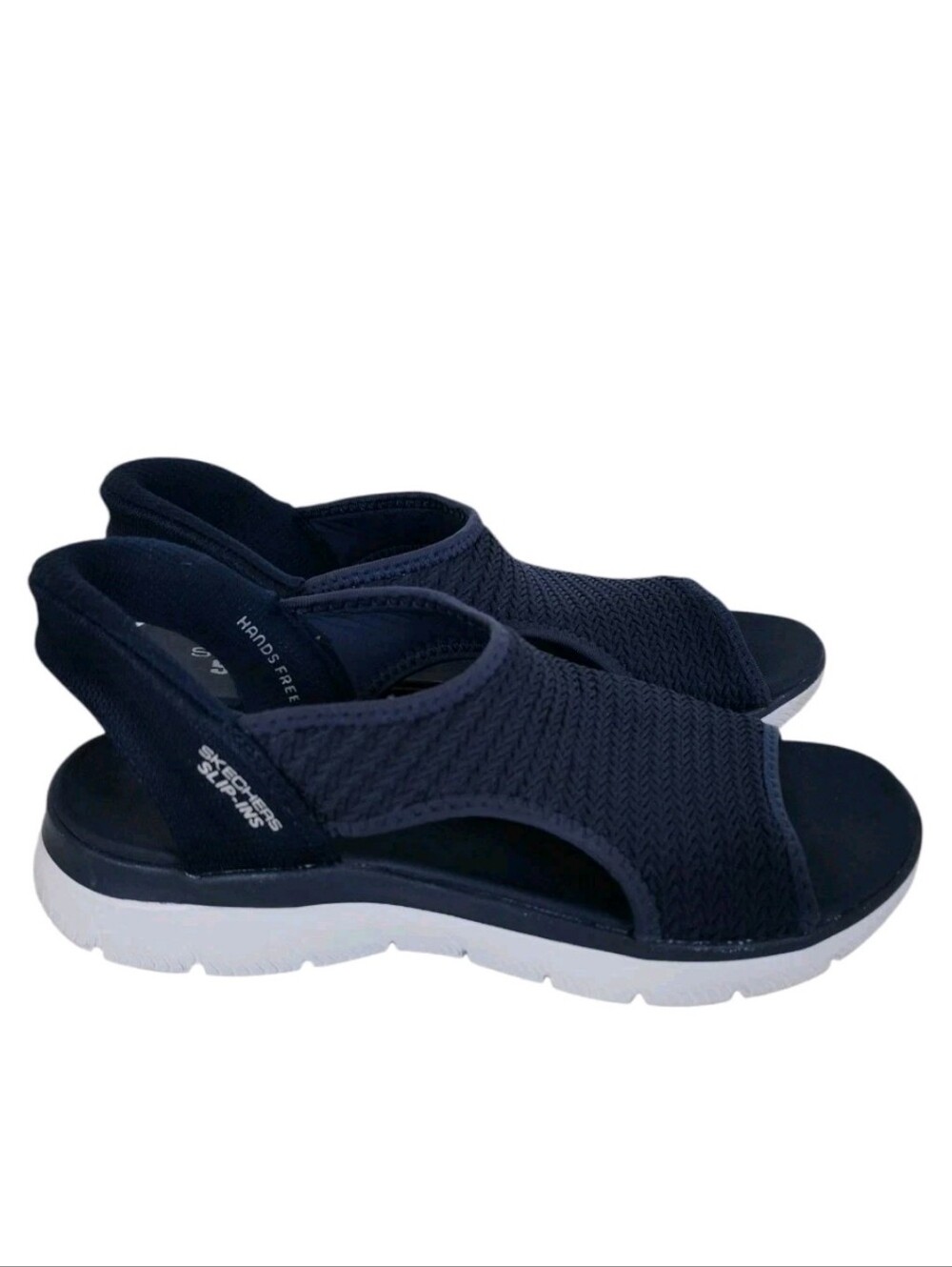 Skechers Women's Slip-ins Summits Knit Sandals Navy Blue Size 7 Hands Free